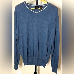 JoS A Bank Joseph Navy Cotton-Cashmere Blend V Neck Men’s Sweater Size L